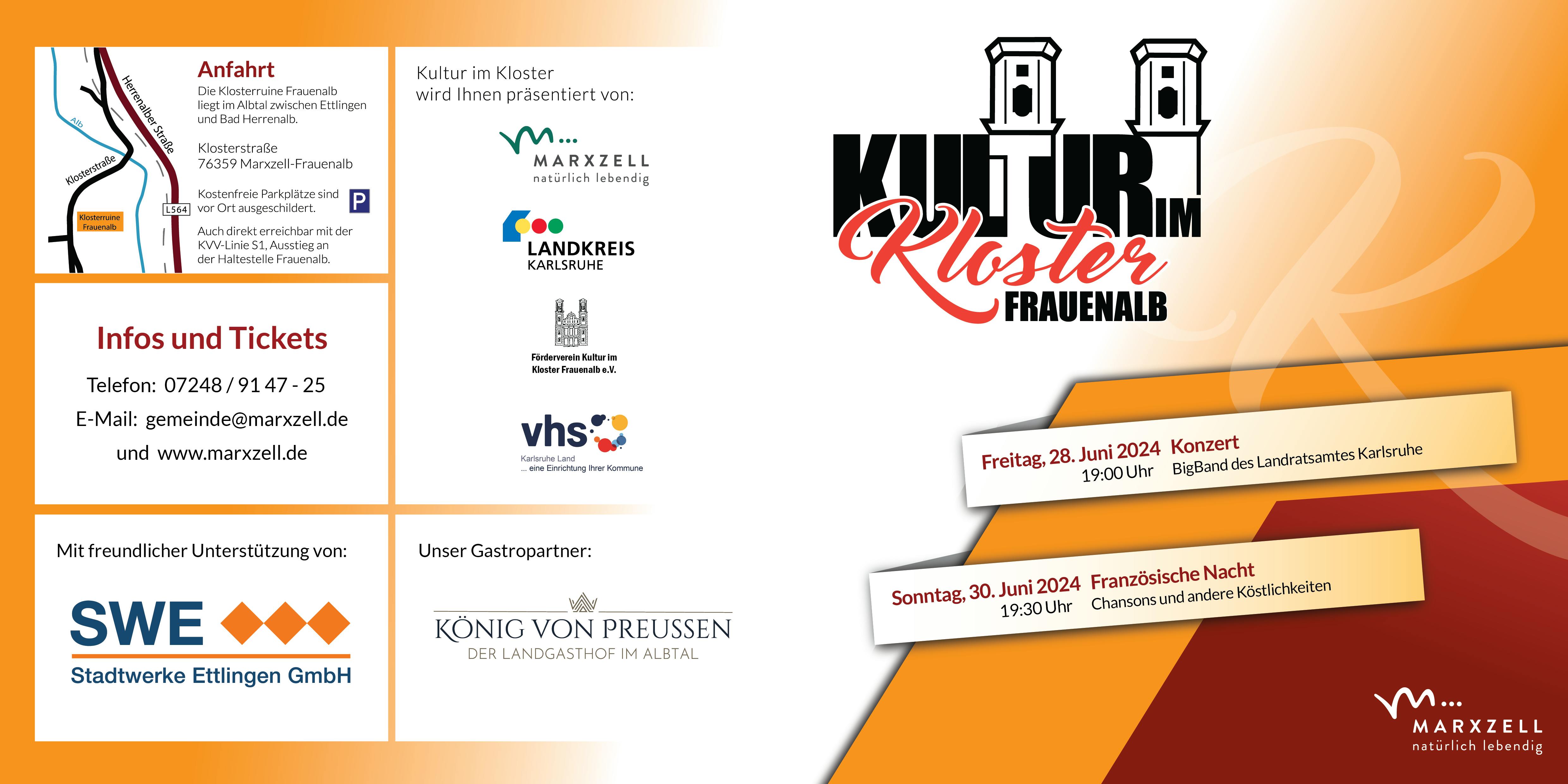 Flyer Kultur im Kloster 2024 Außenseite